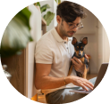 Senior Engineer with pet
